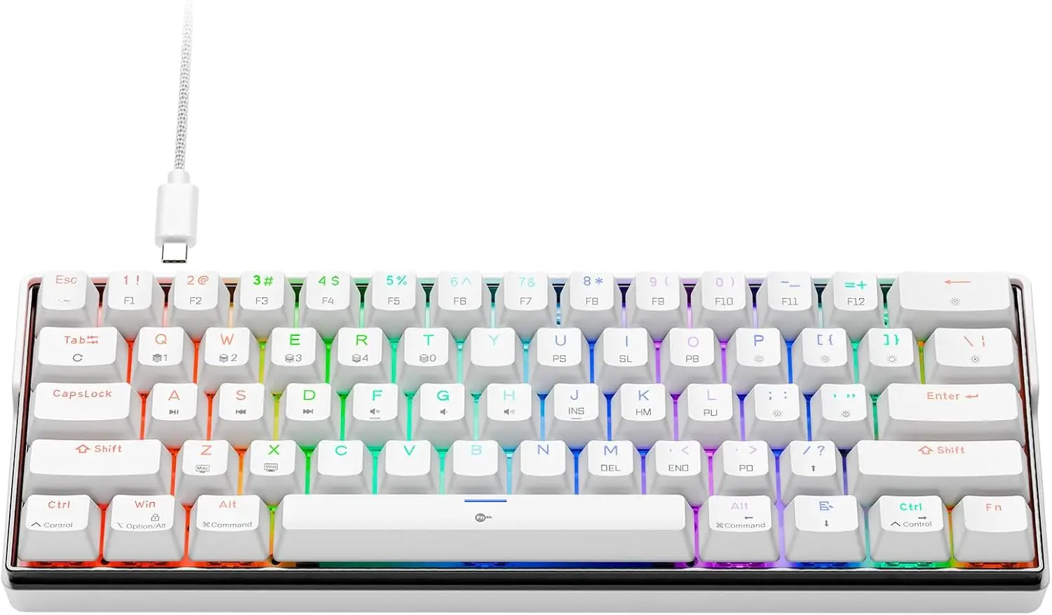 

K61SE 60% механическая игровая клавиатура, RGB-подсветка, красный переключатель, 61-клавишная компактная проводная клавиатура для ноутбука