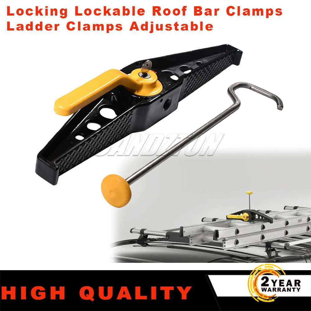 

1 Pc New For Locking Lockable Roof Bar Ladder Rack Clamps Adjustable Easy Installation car accessories
