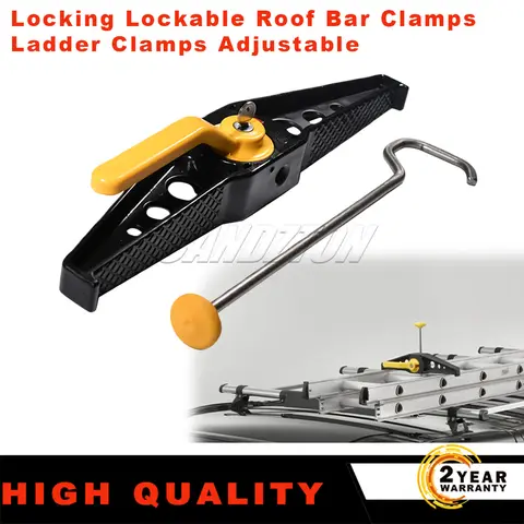 1 Pc New For Locking Lockable Roof Bar Ladder Rack Clamps Adjustable Easy Installation car accessories