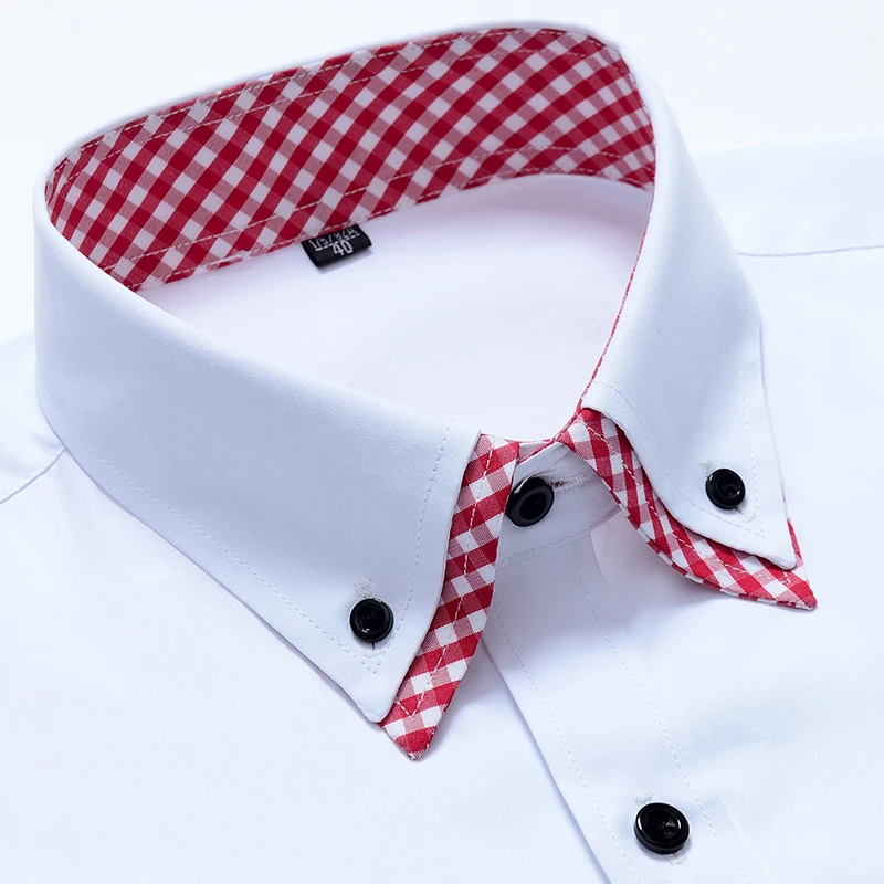 

Sli ort Sve Men's irt Busin Casual Profional No Iron Double Collar Slim Fit Long Sve Trendy Autumn irt