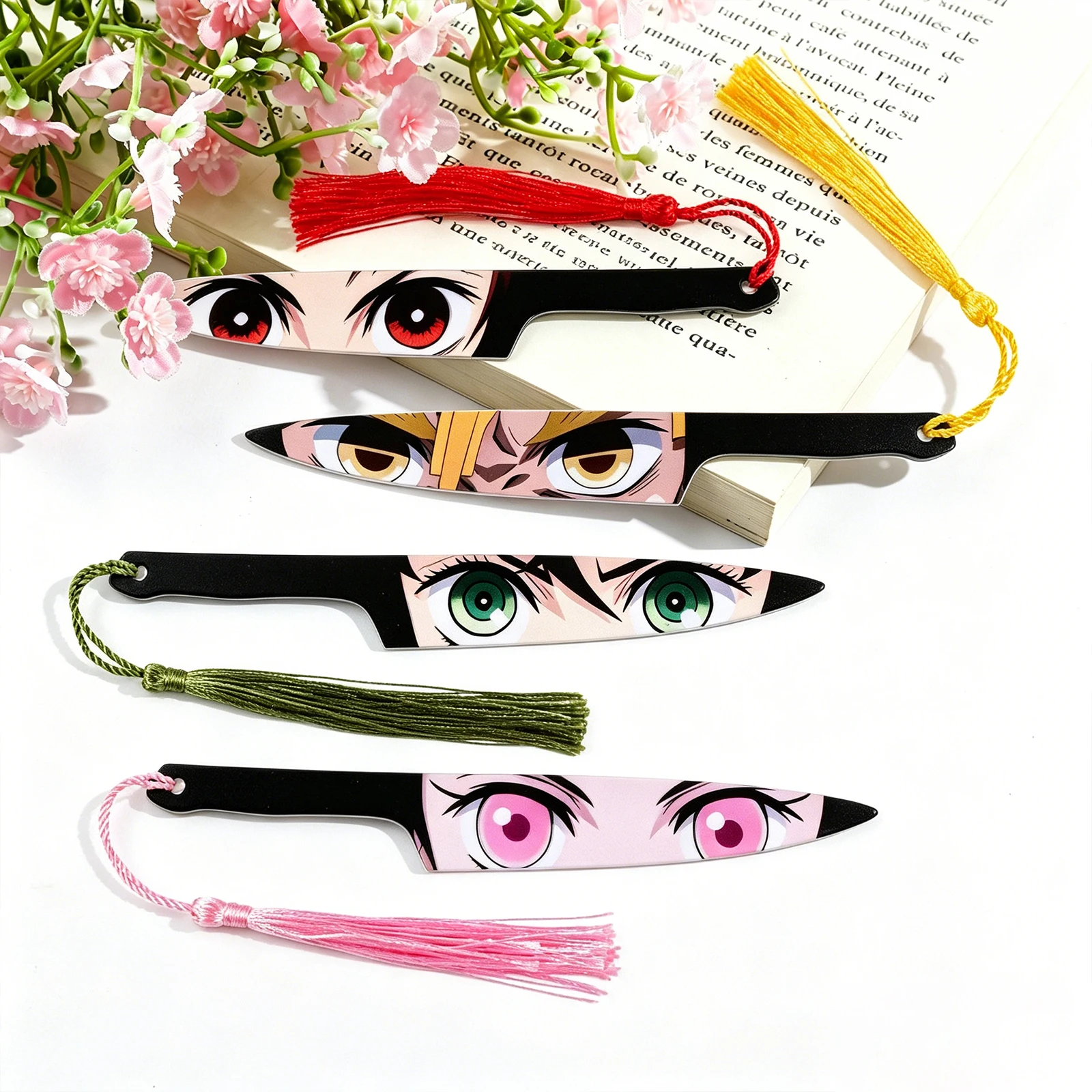 Demon Slayer Acrylic Bookmarks, Tanjiro Zenitsu Mitsuri Nezuko, Otaku Collectors for Manga Reading, Journaling, Birthday Gift