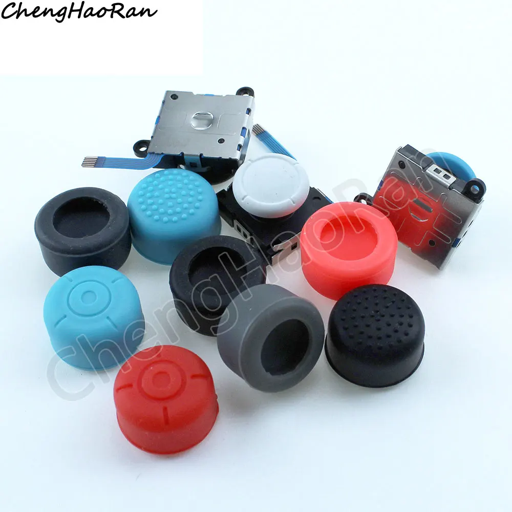 1Pc 3D Analog Thumb Joystick Module With Silicone Button Cap Thumb Grip Cover For Switch Lite 2 Gen Joy-Con Controller Parts