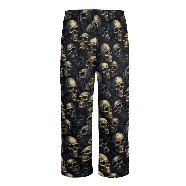 Gothic Retro Vintage Vintage Gold Skull Print Heavy Metal Halloween Party Casual Home Long Pants