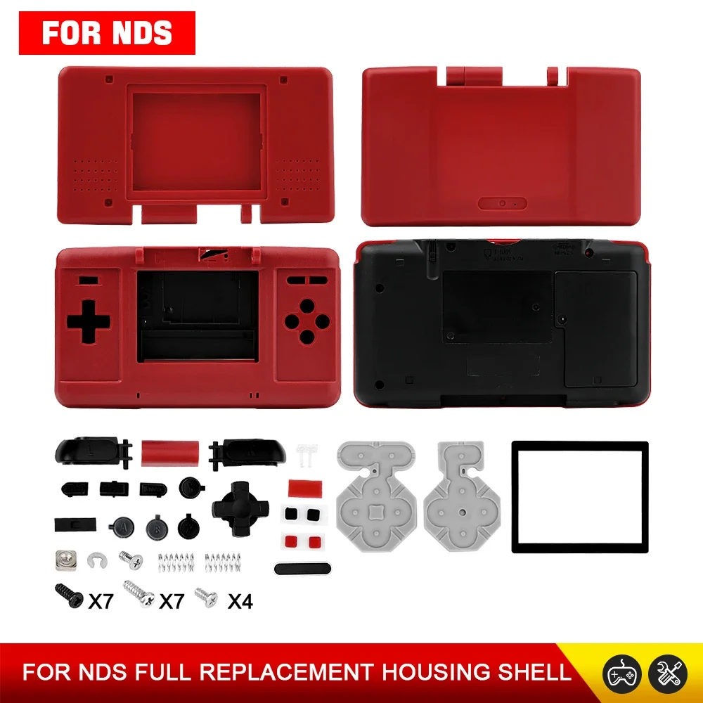 Red Silver Green For NDS Full Housing Shell Anti-Fall Housing Shell For NDS The First Generation Repair Kit Case w Buttons
