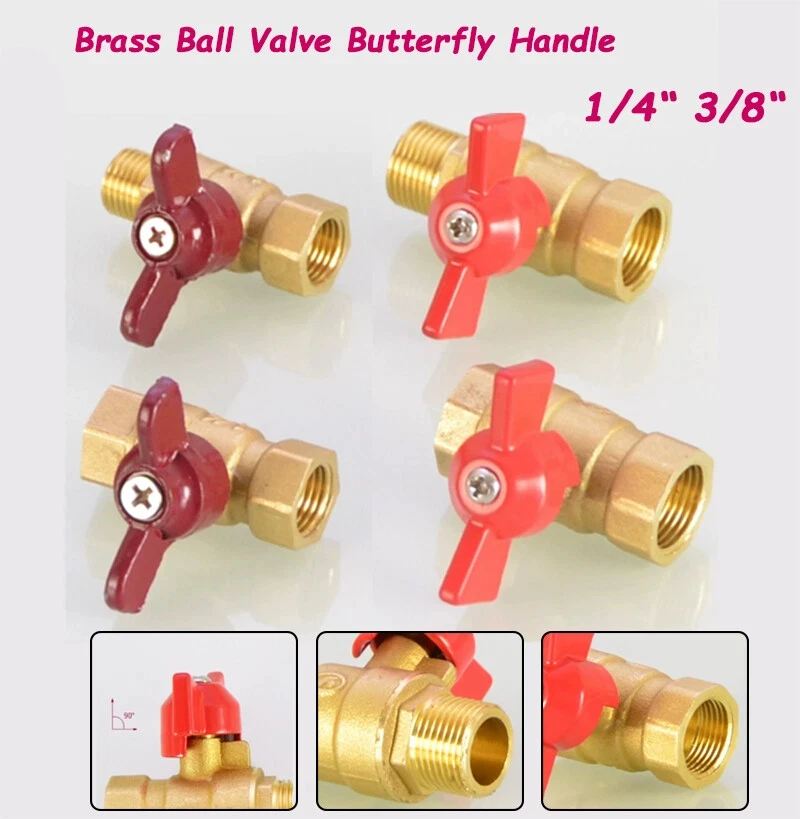 

1/2/5/10 шт. 1/4 "3/8" BSP латунный шаровой кран с ручкой-бабочкой, трубчатый клапан с внутренней/наружной резьбой для топлива, газа, воды, масла, воздуха