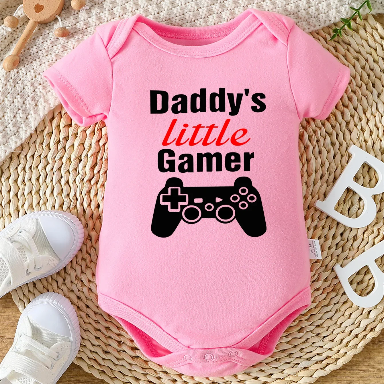Lovely Daddy's Little Gamer Baby Newborn Letter Printed Romper Harajuku Style Baby Boys Clothes Bodysuits Toddler Girls Jumpsuit