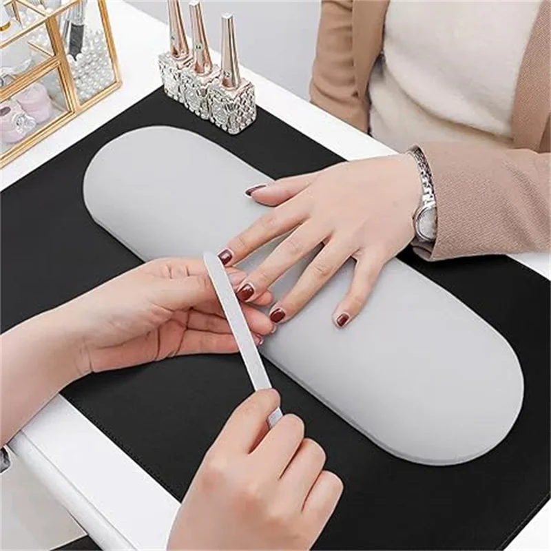 Nail Art Table Mat Foldable PU Nail Art Armrest Mat Pad Microfiber Leather Soft Nail Art Mat Salon Arm Rest Cushion Manicure Pad