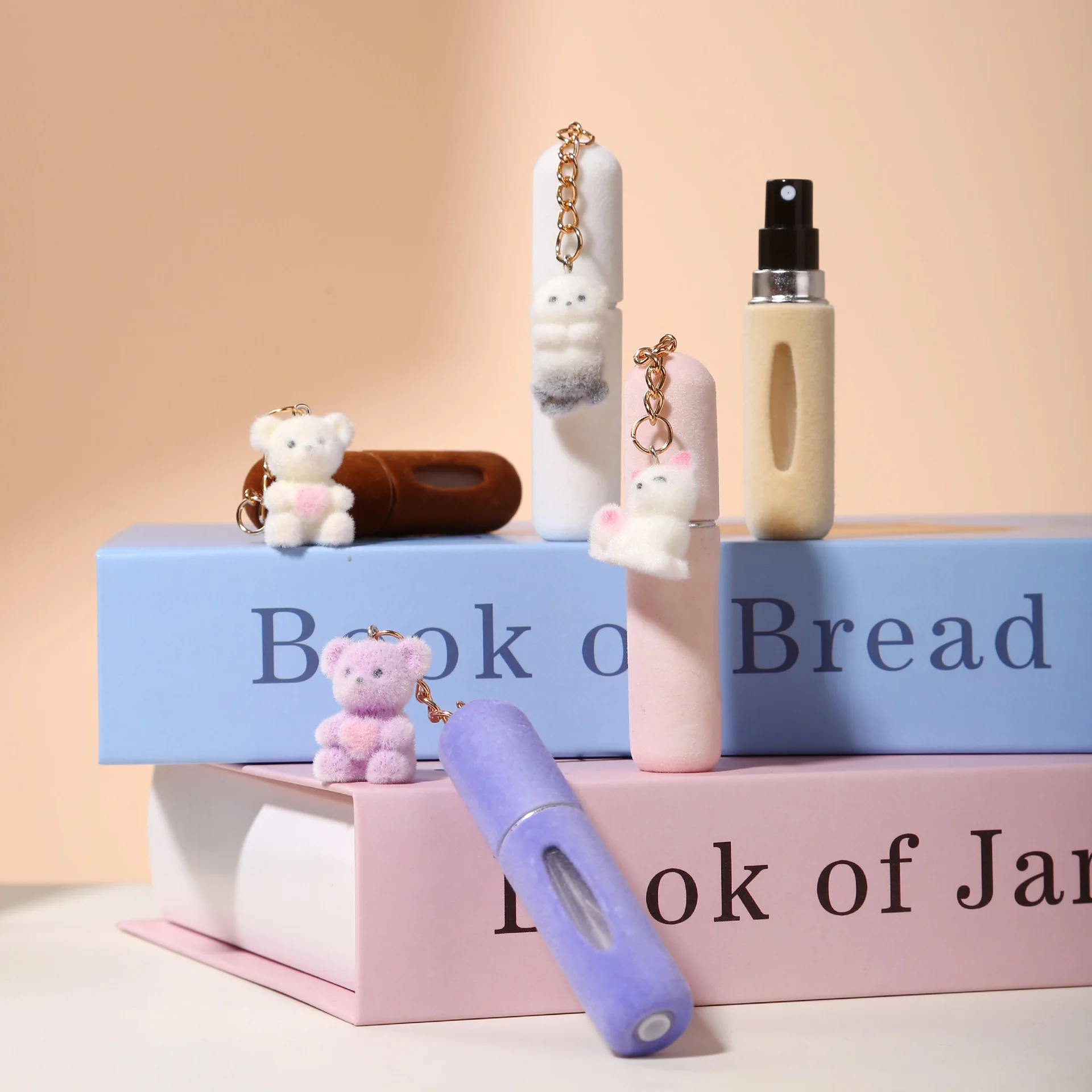 جديد 5 مللي حقيبة قطيفة معلقة زجاجة عطر الكرتون لينة لطيف الحيوان المفاتيح الفرعية تعبئة ضروري للسفر زجاجات إعادة الملء #1