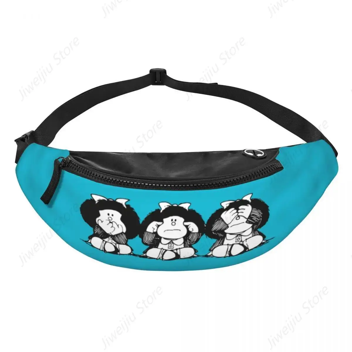 Cool Humor Mafalda Fanny Pack for Travel Hiking Men Women Quino Cartoon Manga Crossbody Waist Bag Phone Money Pouch