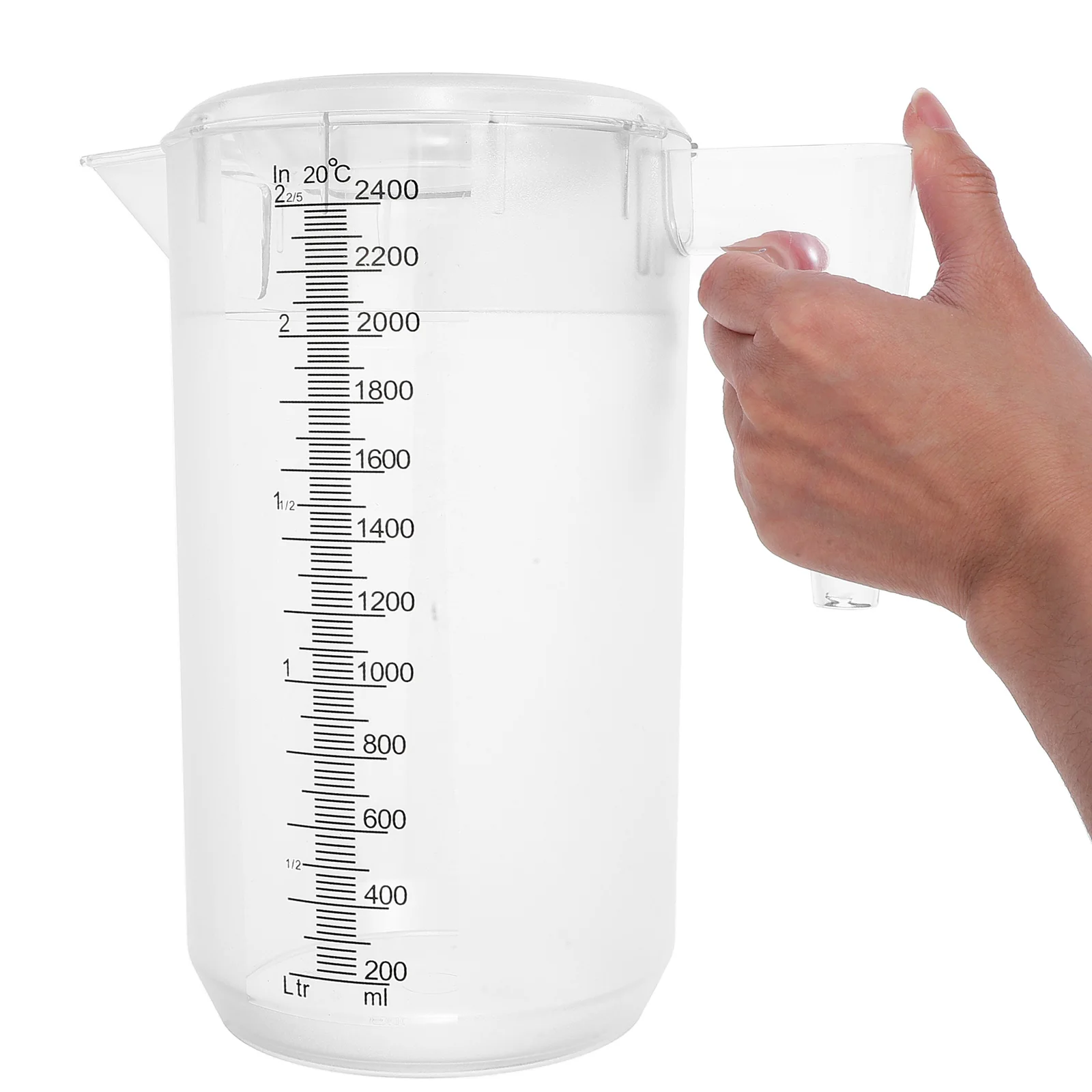 

Plastic Juice Pitcher Frosted Design 2400ml Clear Scale Cold Water Jug Lid Kitchen Beverage Dispenser Home Office