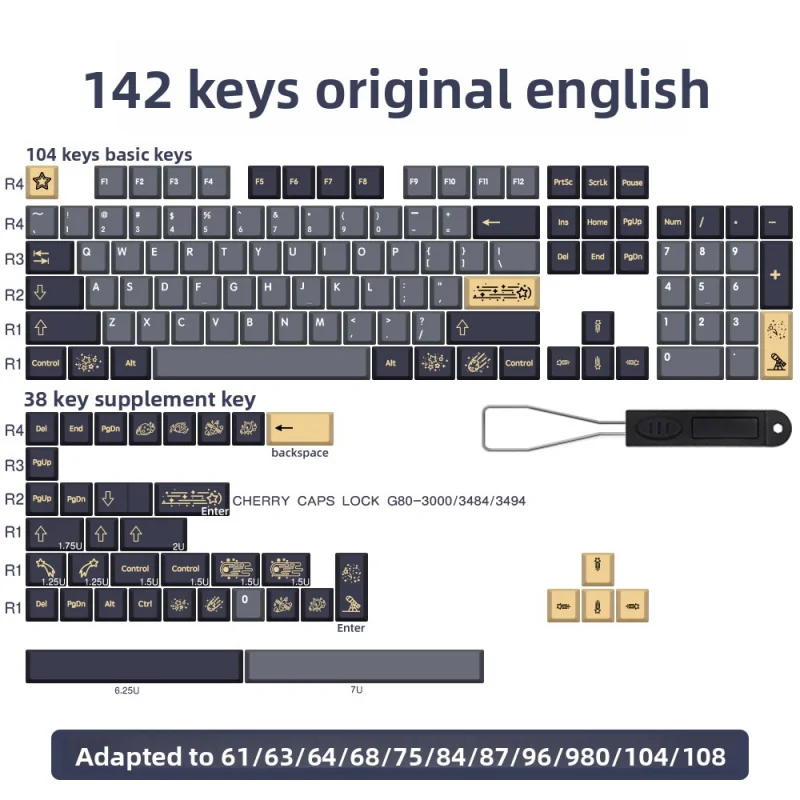 

StargazingStargazeKey capKEYCAPS 133Original Factory HeightPBT AdaptationGMK Mechanical Keyboard