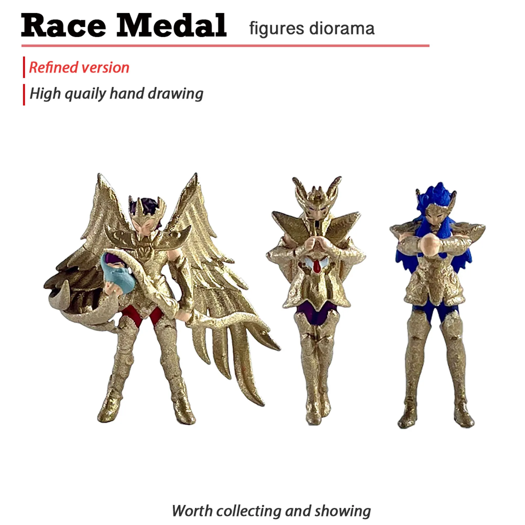 متوفر 1/64 نسبة اثني عشر الذهب سانت سيا الشكل حلية المنتج النهائي صغير 2.8 سنتيمتر دمية نموذج هدية #5