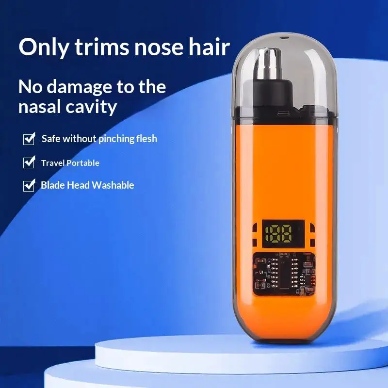 USB Rechargeable Nose And Ear Hair Trimmer For Men, Mini Portable Electric Clipper, Quick Charging, Low Noise, Compact, Washable view 4