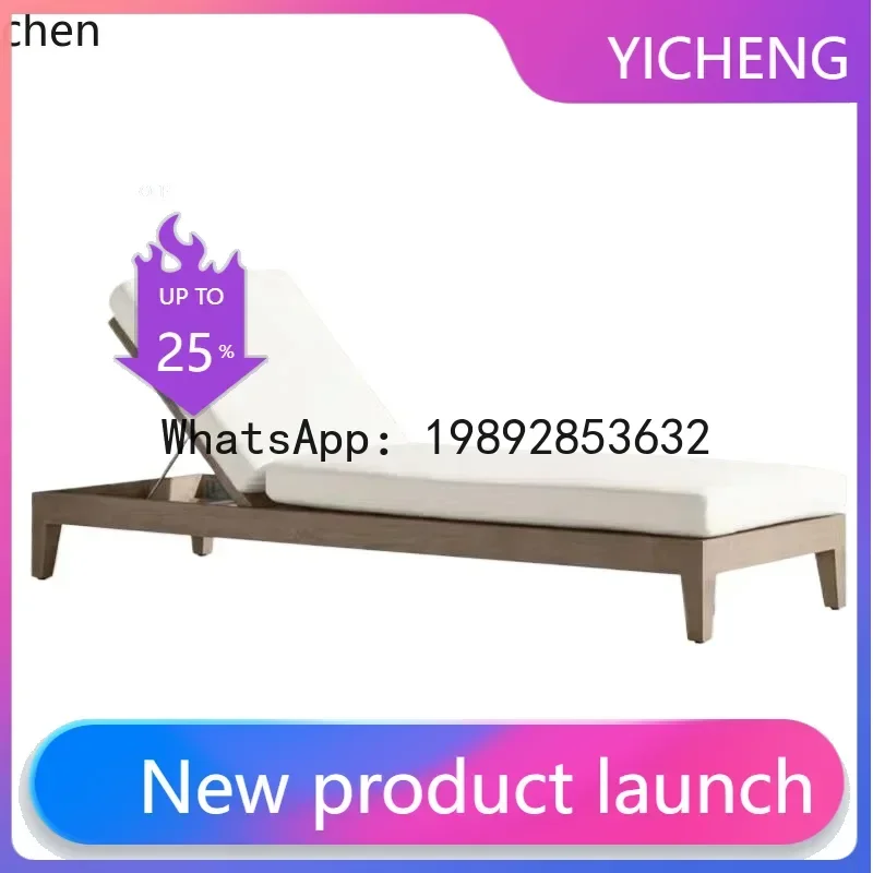 

A2-26 outdoor leisure lounge chair courtyard teak villa waterproof and sunscreen hotel outdoor open-air sea view lounge chair