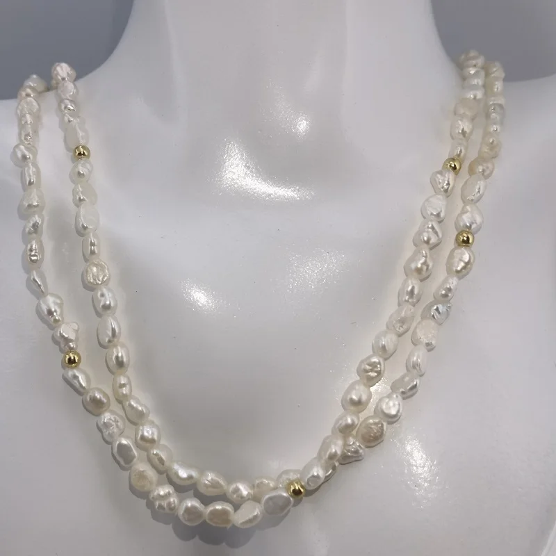 

WJEB Unique design Double chain miniature pearl Necklace, Beautiful Elegant, the best Jewelry for Party Birthday Gifts