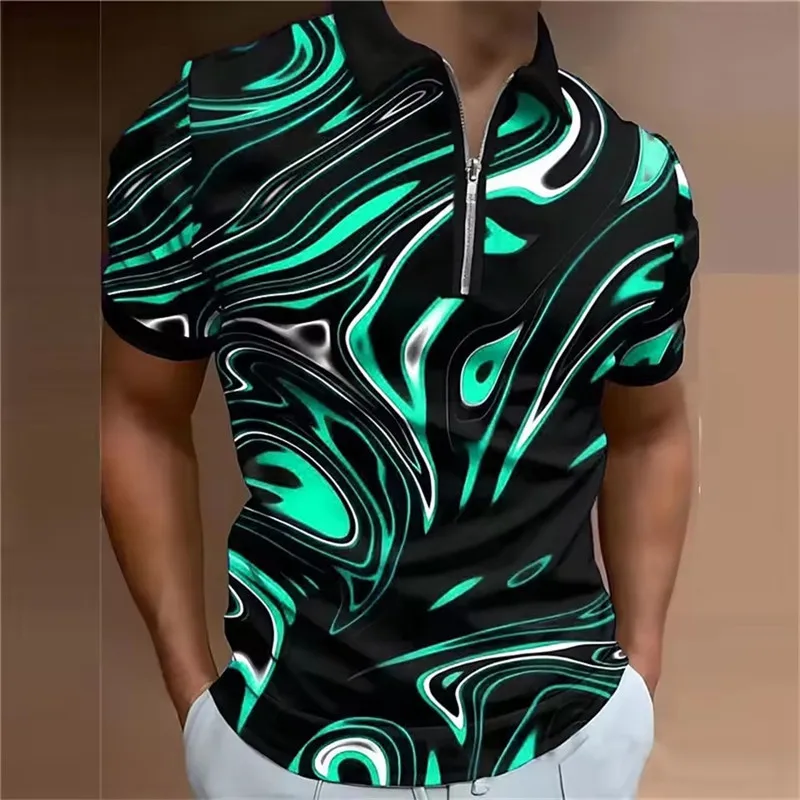 Tie-dye Fashion Men's Polos T-Shirts Summer Short Sleeve 3D Printed Gradient Street Trend Male POLO Tee 6XL Big Size Casual Tops - Image 5