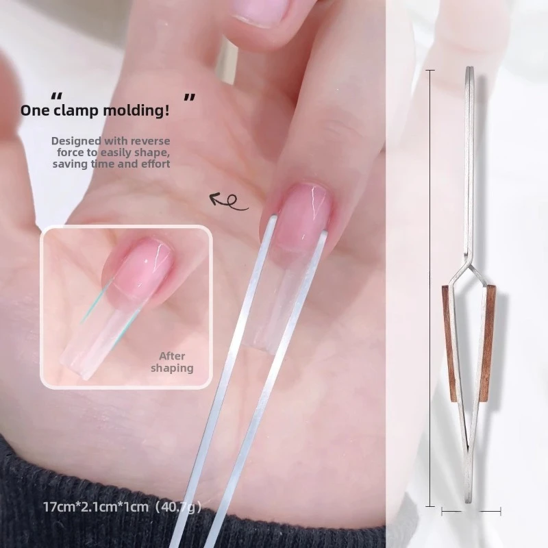 Nagel Gestaltung Pinzette Kurve Kneifen Werkzeug Gel Schnelle Gebäude Verlängerung Holzgriff Tipps Clips Nail art Design Maniküre Werkzeuge