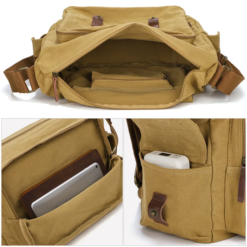 Imagem -04 - Bolsa de Ombro para Câmera Kooger Grande Capacidade Canvas Messenger Bolsa Câmera Slr Dslr para Nikon Canon e Sony