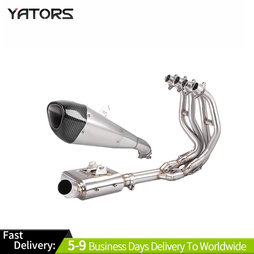 

For Kawasaki Ninja ZX4R ZX4RR Full Exhaust Tips Motorcycle Muffler Slip-on Exhaust Systems Exhausts Pipes