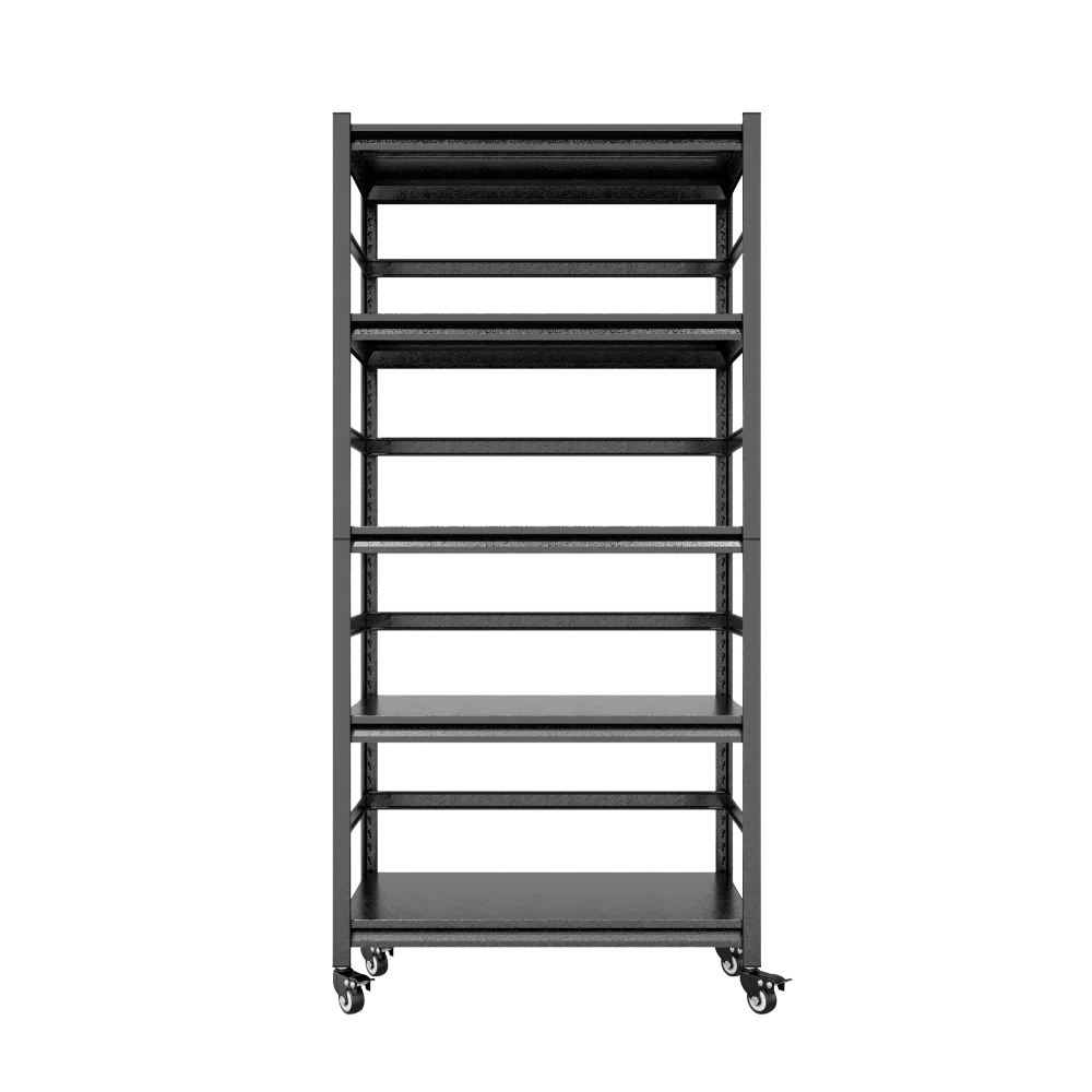 63"H Storage Shelves - Heavy Duty Metal Shelving Unit Adjustable 5-Tier Pantry with Wheels