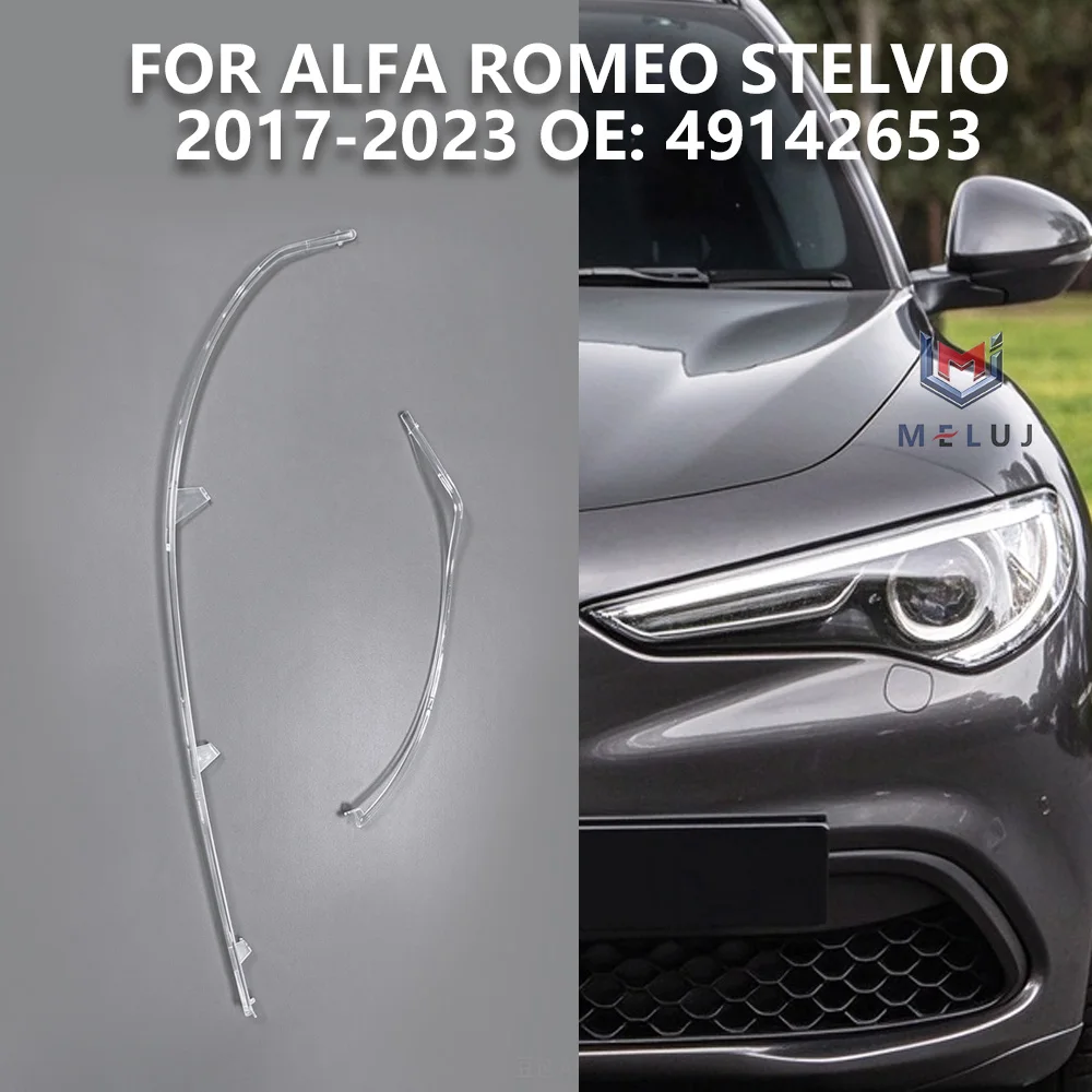 49142653 For Alfa Romeo Stelvio 2017-2023 Headlight Part Angel Eyes DRL Light Guide Strip Tube Daytime Running Light Repair Part