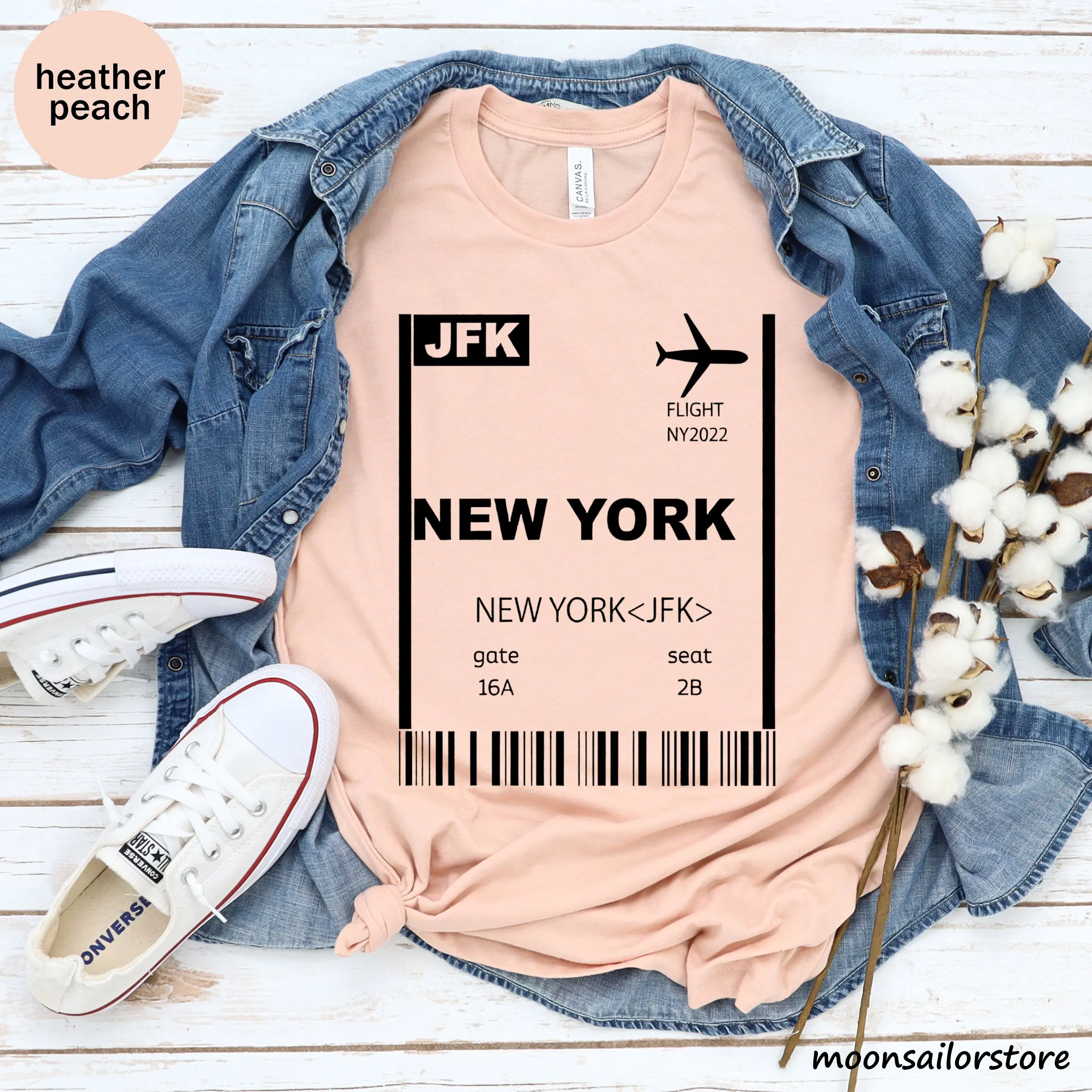 New York Boarding Card T Shirt Ticket Vacation Ny Travel