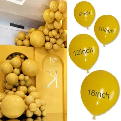 100Pcs Mustard Yellow Balloons 5/10/12/18