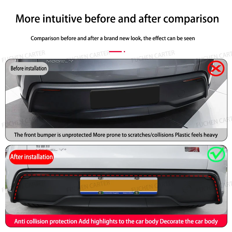 For Tesla Model YL Y Juniper 2025 2026 Car Stainless Steel Rear Bumper Cover Protect Collision Prevention Strip Trim Accessories