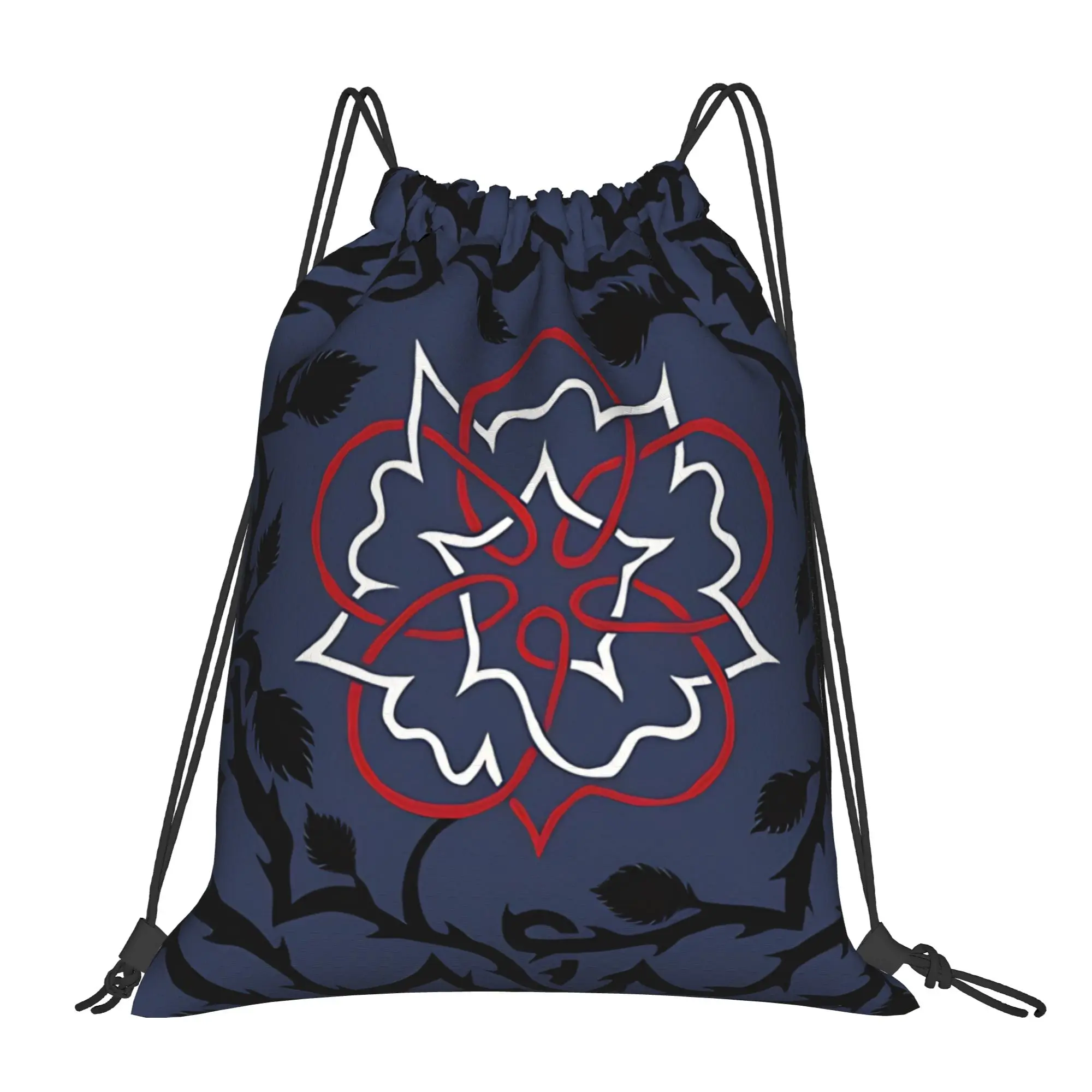 England Rose Vintage Emblem  Portable Hiking Riding Gym Drawstring Storage Sporty Backpacks