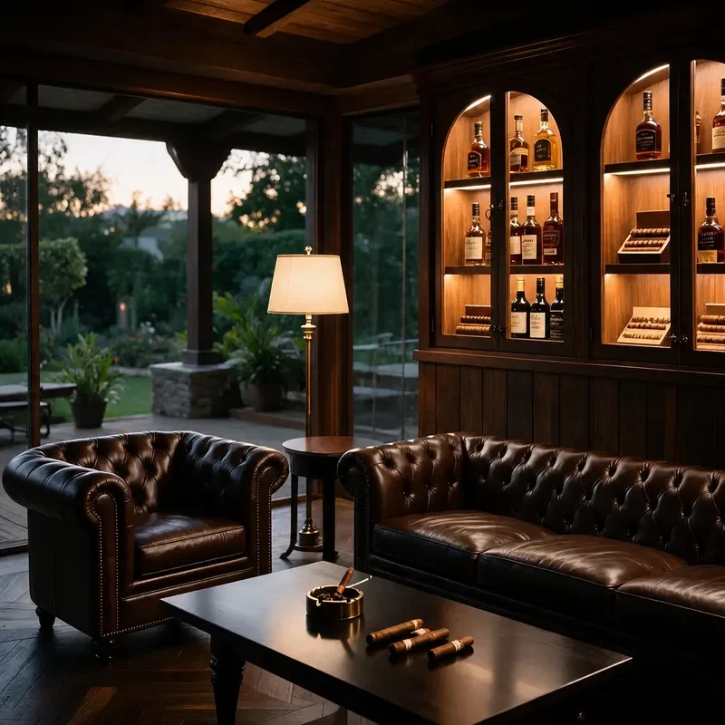 American private club cigar bar, eggplant room sofa retro 123 combination bar table and chairs retro style double seat
