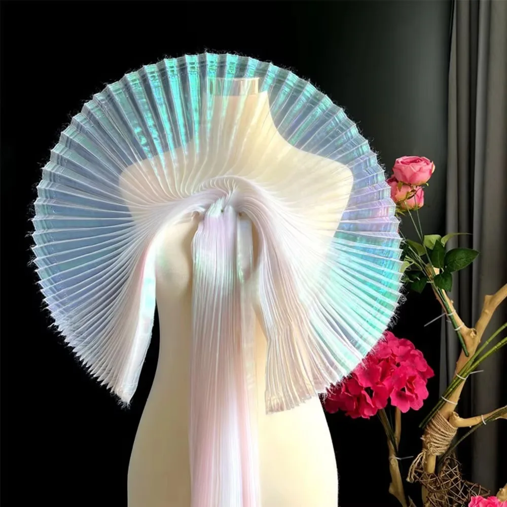 

Creative Shiny Pleated Organza Fabric Rainbow Mermaid Handmade Cloth Fabric 100*150cm DIY Material Sewing Girls Skirt Dress