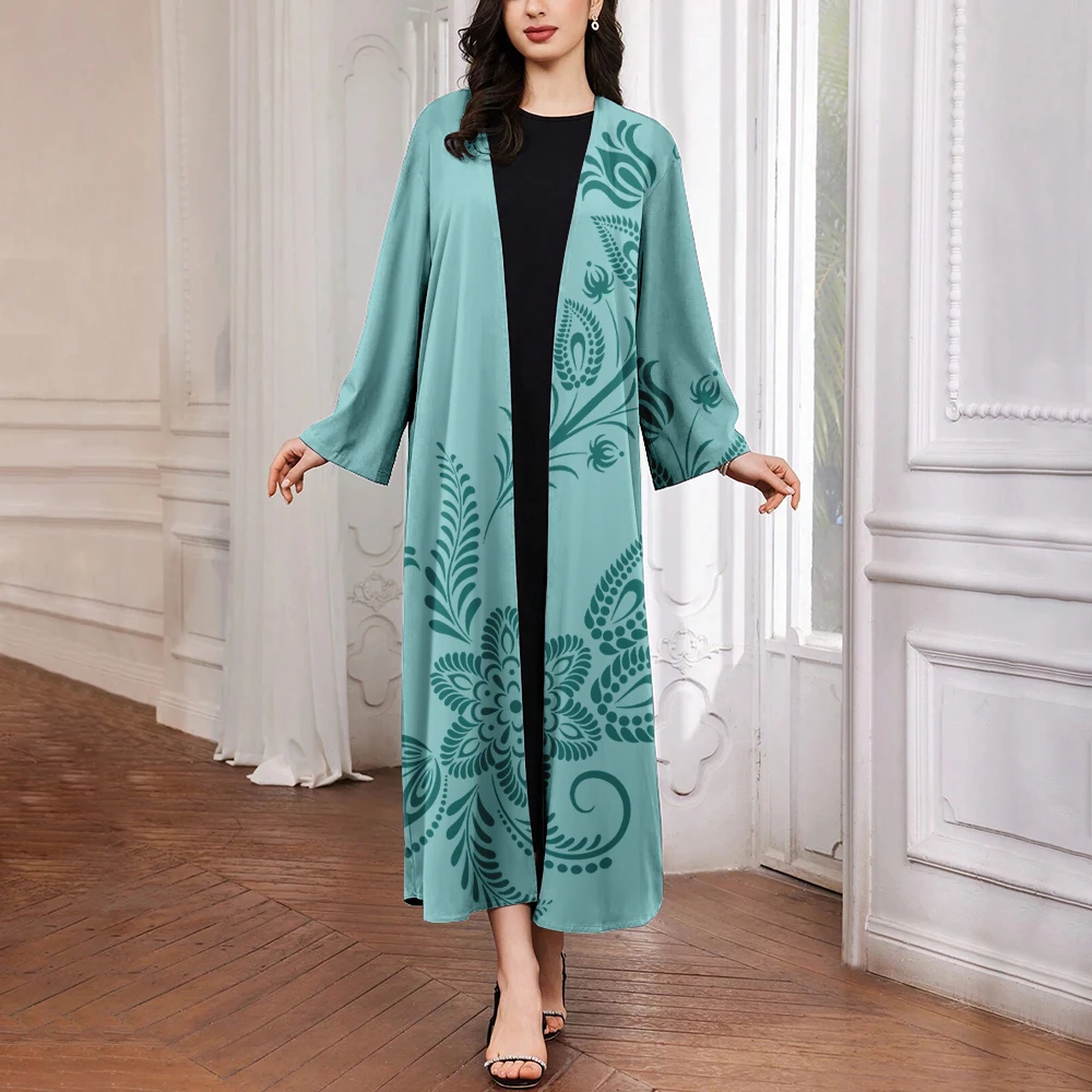 2024 islamico elegante nero Abaya islamico donna manica lunga vestito delicato semplice stampato musulmano Abaya turco Dubai Abaya