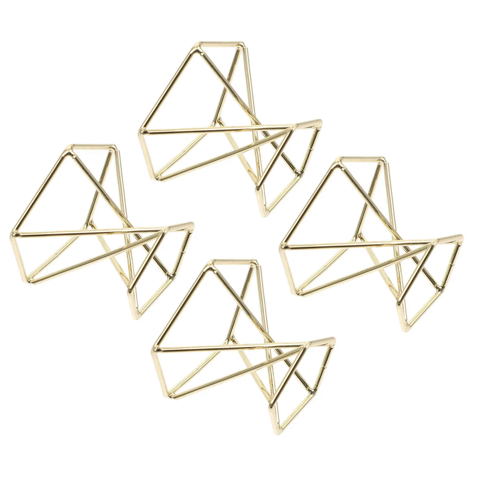 4Pcs Iron Air Plant Display Rack Geometric Plant Holder for Air Plants Tillandsia Artificial Flowers Wall Tabletop Stand Home