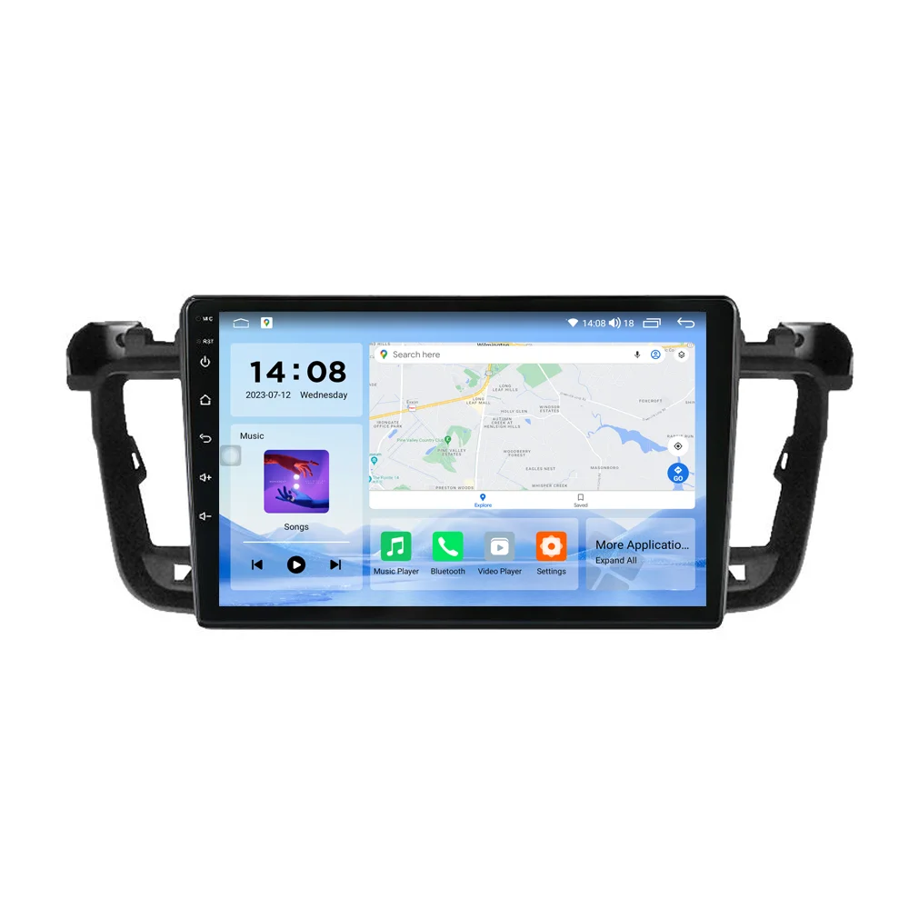 Android 9 10 11 Car Player GPS Navigation Multi-function Car Radio for   208/2008 2012 2013 2014 2016 2017 2018 DVD Player