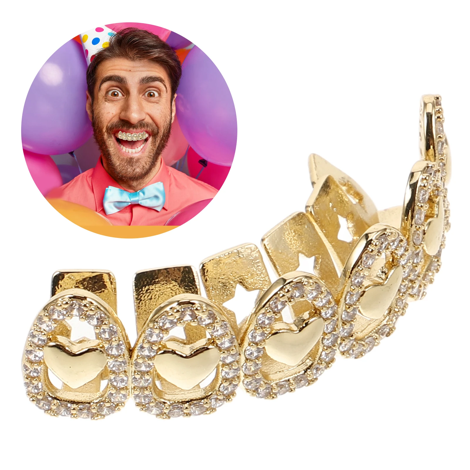 

Grill Tooth Decoration Grills for Mouth Personality Braces Copper Jewelry Man Men