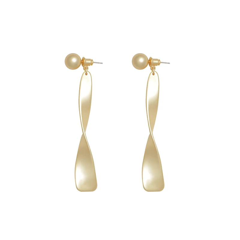 

S925 silver needle corrugated ribbon, a two-wear earring, square and round face, thin and long versatile earrings.