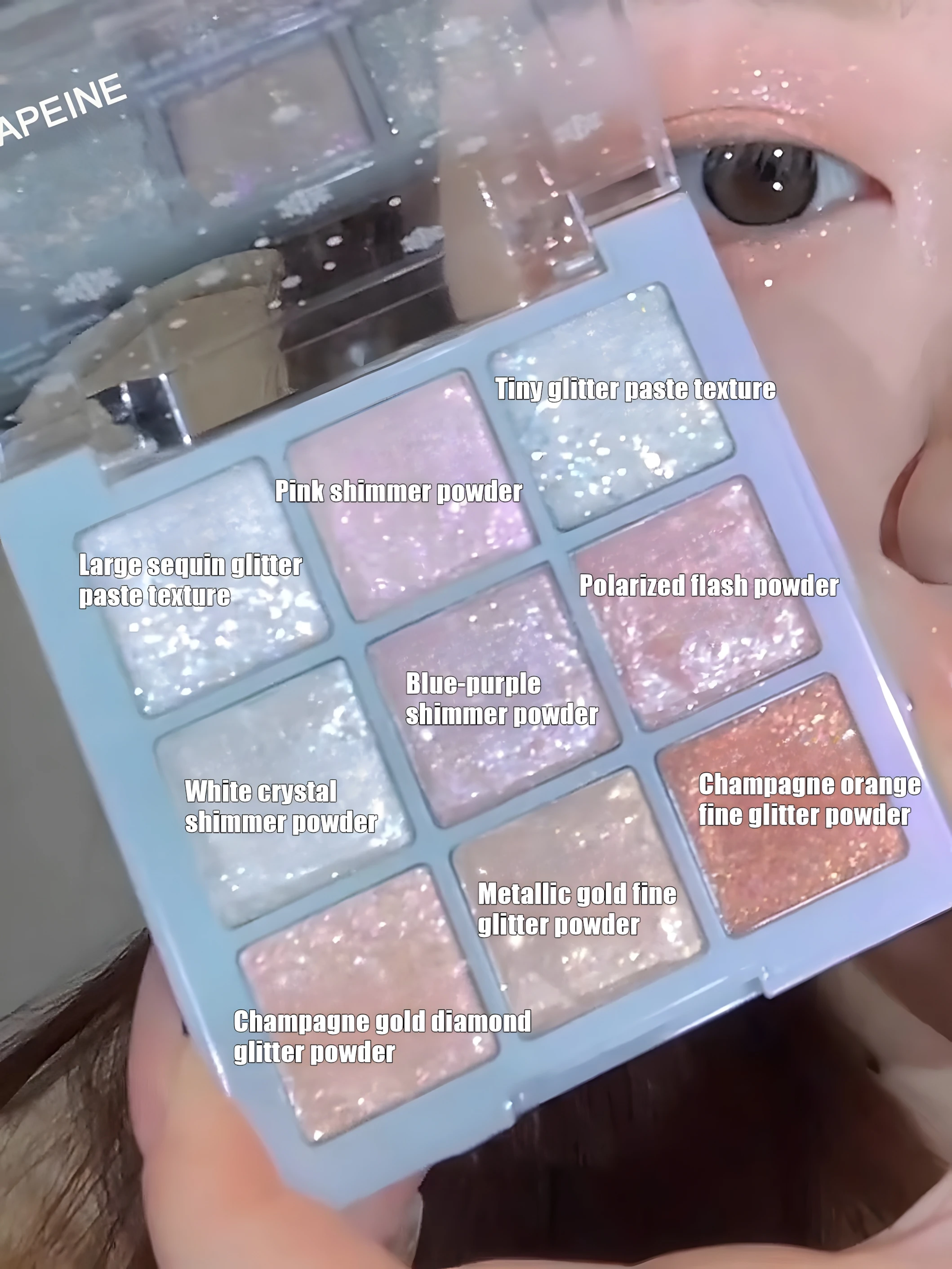 Weihnachts schneeflocke 9-Farben-Lidschatten-Palette-feines, einfach aufzutragen des Puder mit funkelnden Chamäleon-und Perl glanz tönen in Cora