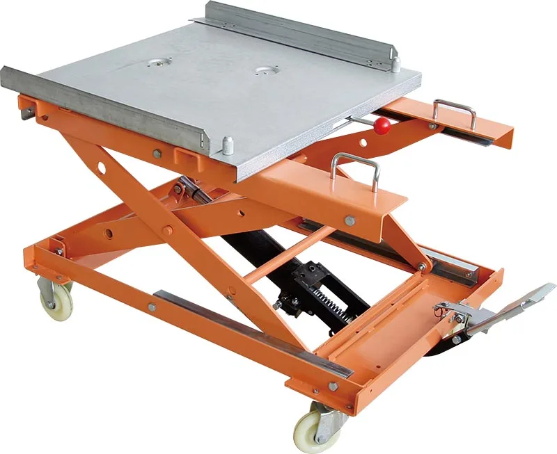 Mobile small platform manual hydraulic footboard platform, wrench push lifting PTD2000 hydraulic handcart