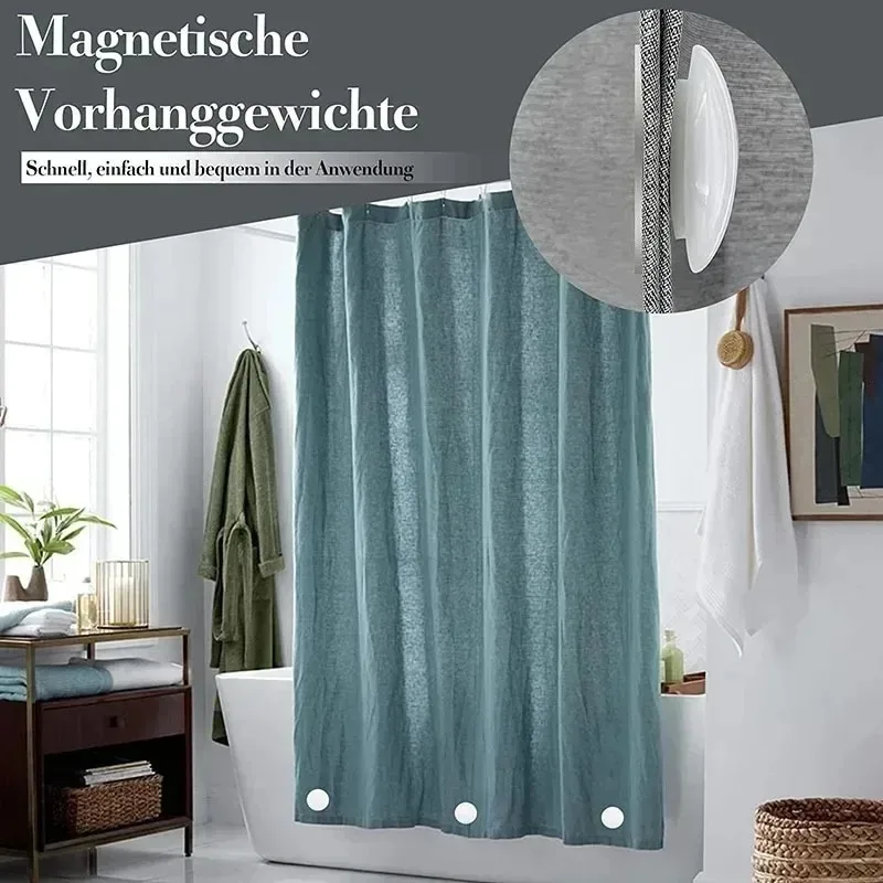 10/1x Magnetic Shower Curtain Weights Waterproof Magnetic Buckle Fridge Tablecloth Magnet Button Reusable Nailless Curtain Clips