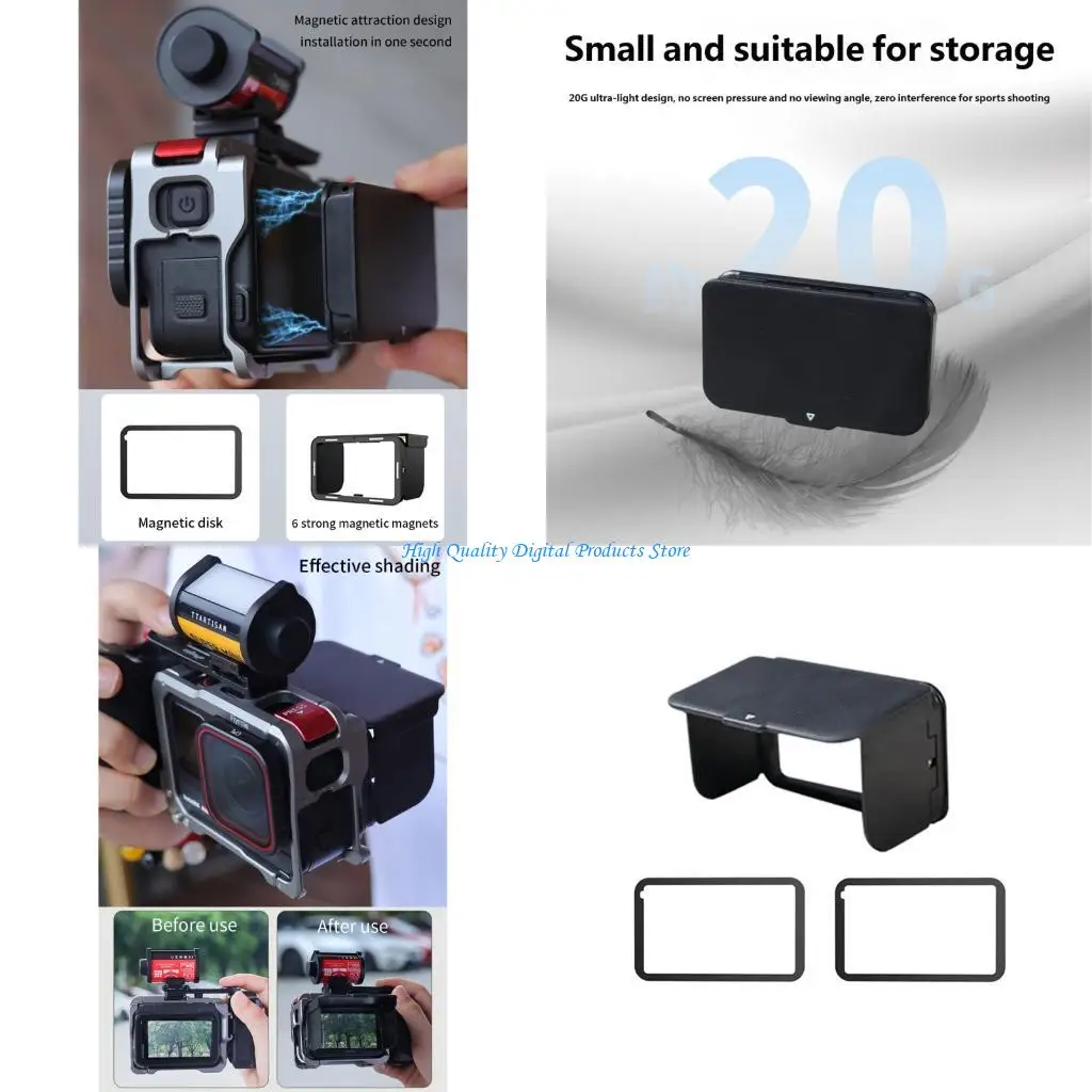 

U2JE Lightweight Protective Screen Guard Cover for Action Camera LCD Antiscratch Fingerprint Proof Lightweight Mount