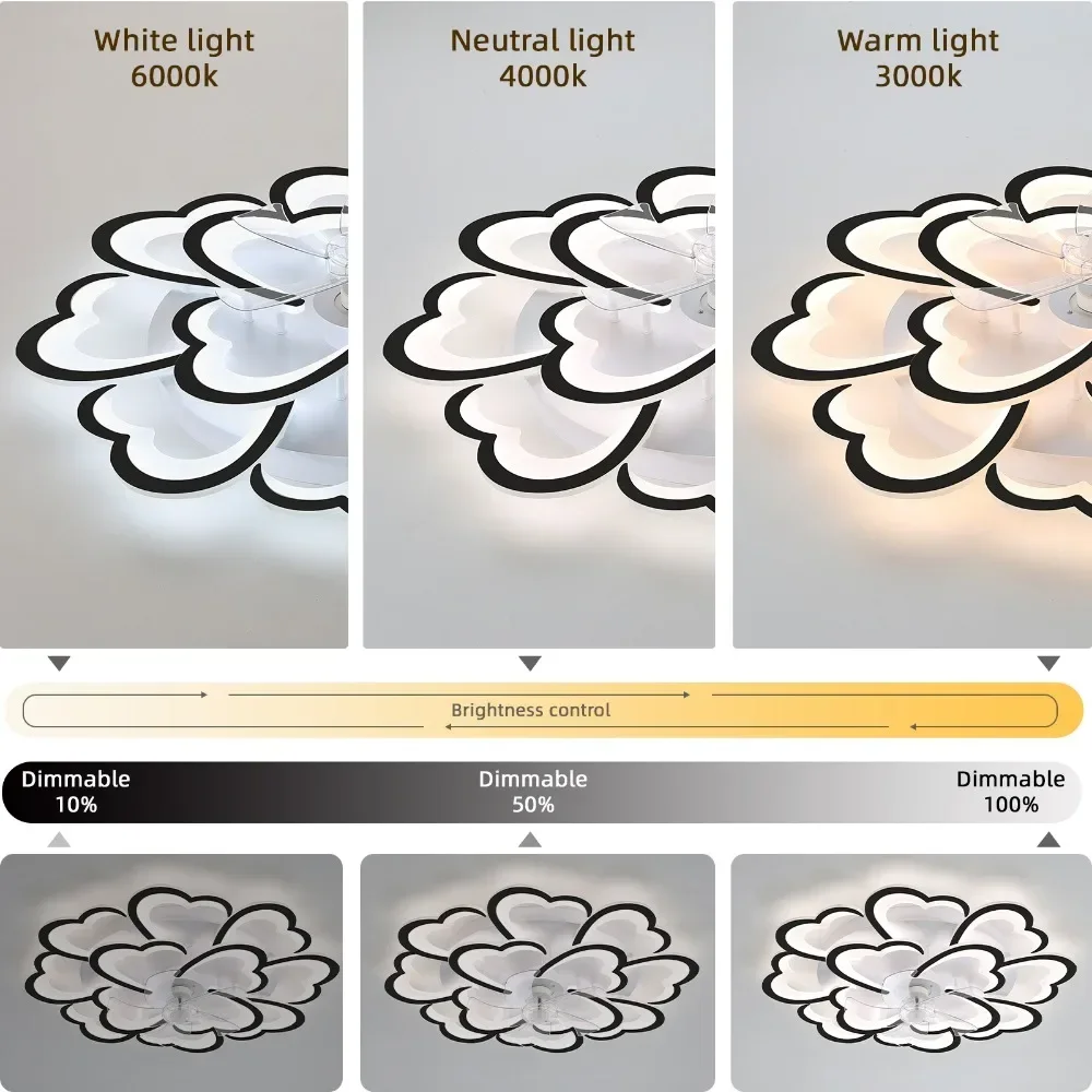 Ceiling Fan with Lights, 35Inches, Dimmable LED, Remote Control / APP Control, 6 Speeds of Wind, Ceiling Fan