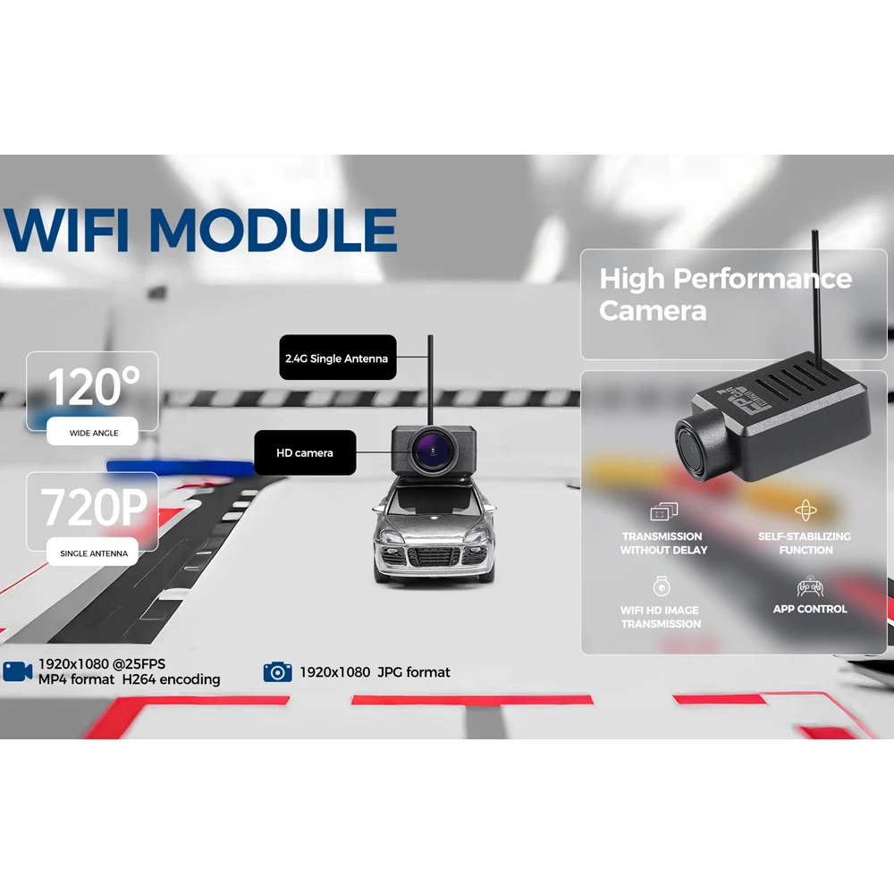 WLtoys 1/64 كاميرا FPV RC كاملة النطاق إصدار تطبيق السيارة عملية الهاتف 2.4G مطابقة تلقائية مع نقل الصور WIFI HD