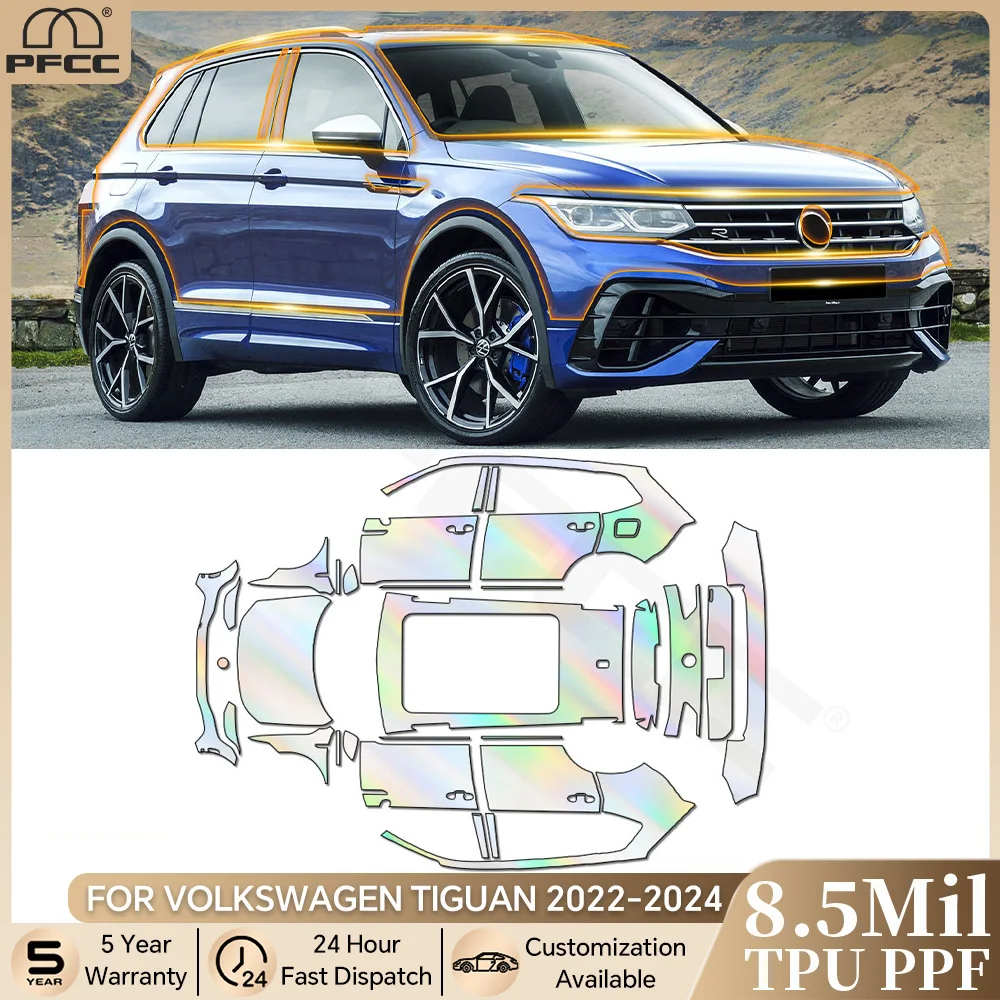 

For VOLKSWAGEN TIGUAN 2022-2024 Pre-cut PPF Bra 8.5Mil TPU Anti-scratch Paint Protection Film Car Body Clear Kit Resistant