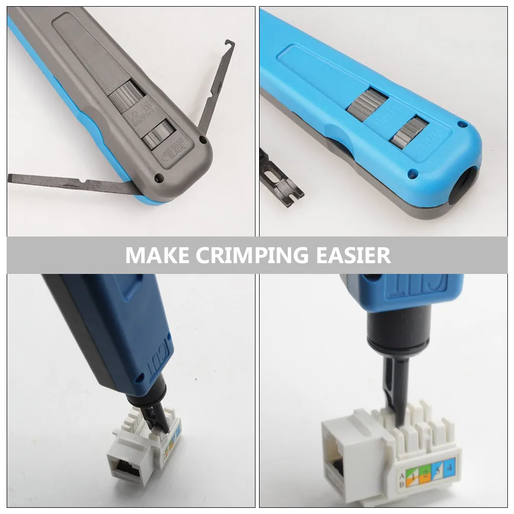 Network Wire Punch Down 110 88 Blades Adjustable Lock Crimper Storage Handle Impact Tool Punch Tools Kit