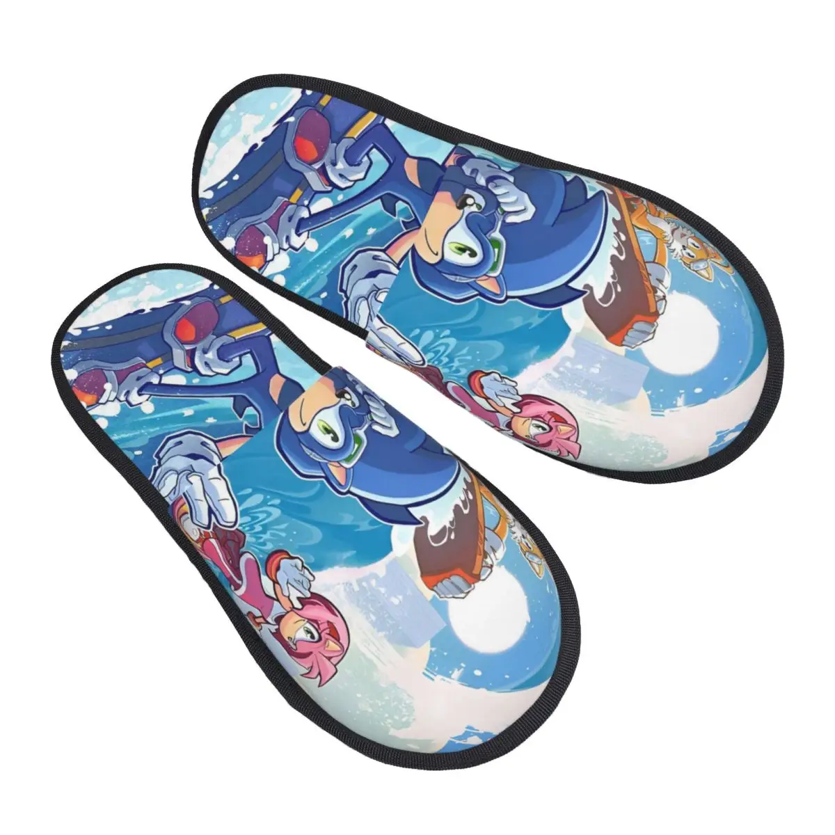 Custom Soniced Soft Memory Foam House Slippers Women Hedgehog Game Comfy Warm Anti-Skid Slipper