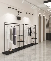 Clothing store display rack, floor standing clothes hanger, bedroom home multi-layer clothes hanger, clothing display rack