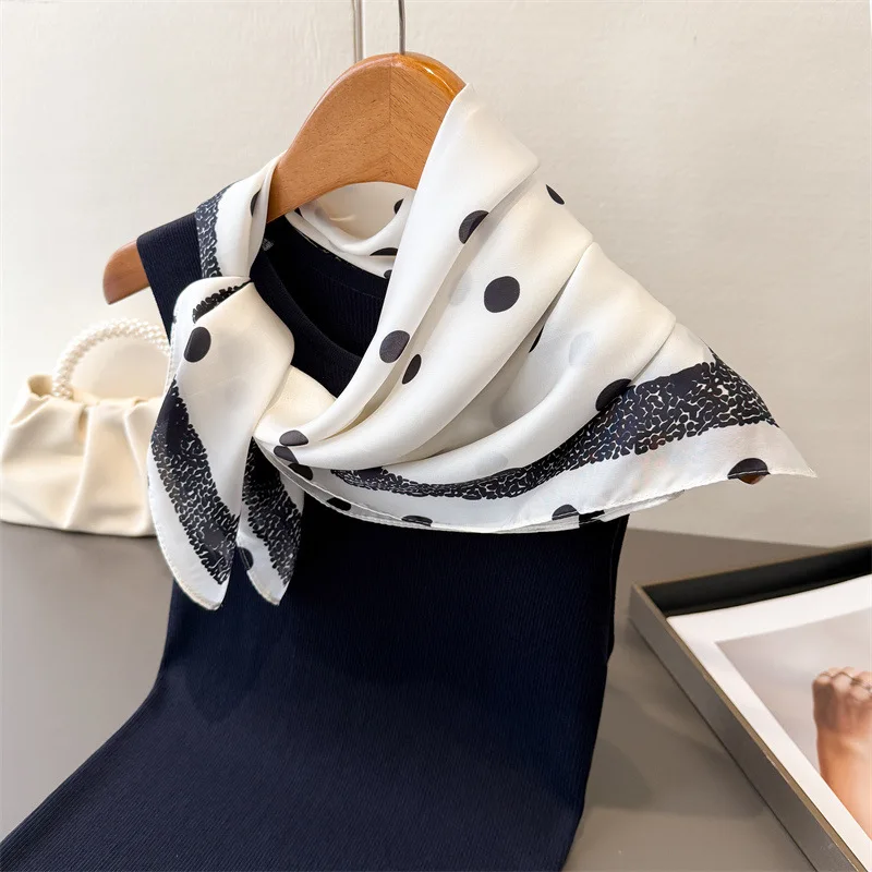 

Роскошные квадратные шелковые платки для женщин с принтом в горошек, новые шарфы-платки, накидки, женские хиджабы, фулярды, банданы, пашмины, пончо, эшарпы