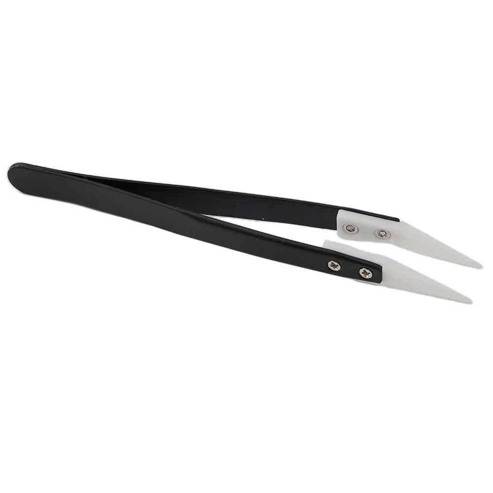 Forceps Tweezers Straight Pointed Anti-static High-temperature Industrial Tweezers Small Elbow Stainless Steel