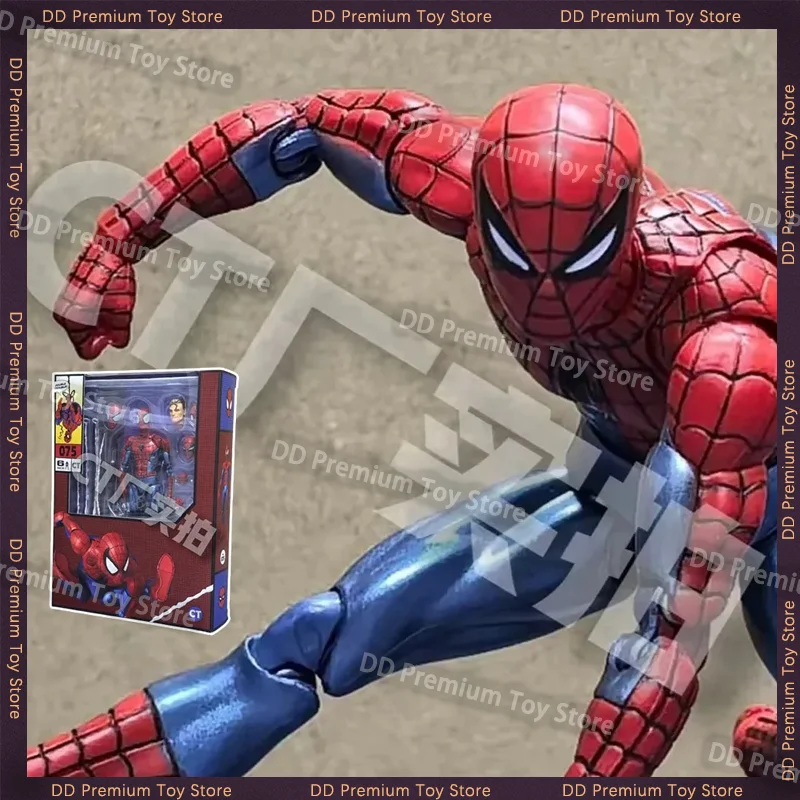 

In Stock Ct Toys Spider-Man Mafex 075 Action Figure The Amazing Spiderman Comic Version Action Model Figurine Toys Kids Gift