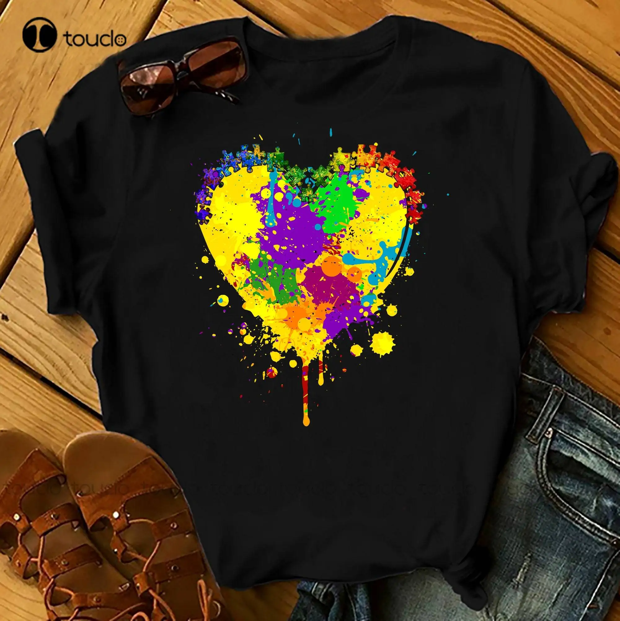 Austim Heart - Autism Awereness T-Shirts Men Woman Kids Birthday T Shirts Summer Tops Beach T Shirts Mens Funny Tee Shirts New